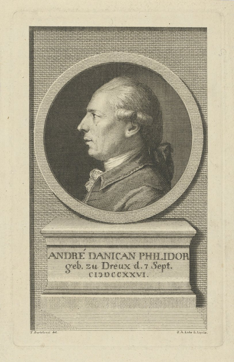 Porträt von François-André Danican Philidor 1726-1795, ca. 1790 von Gottlob August Liebe