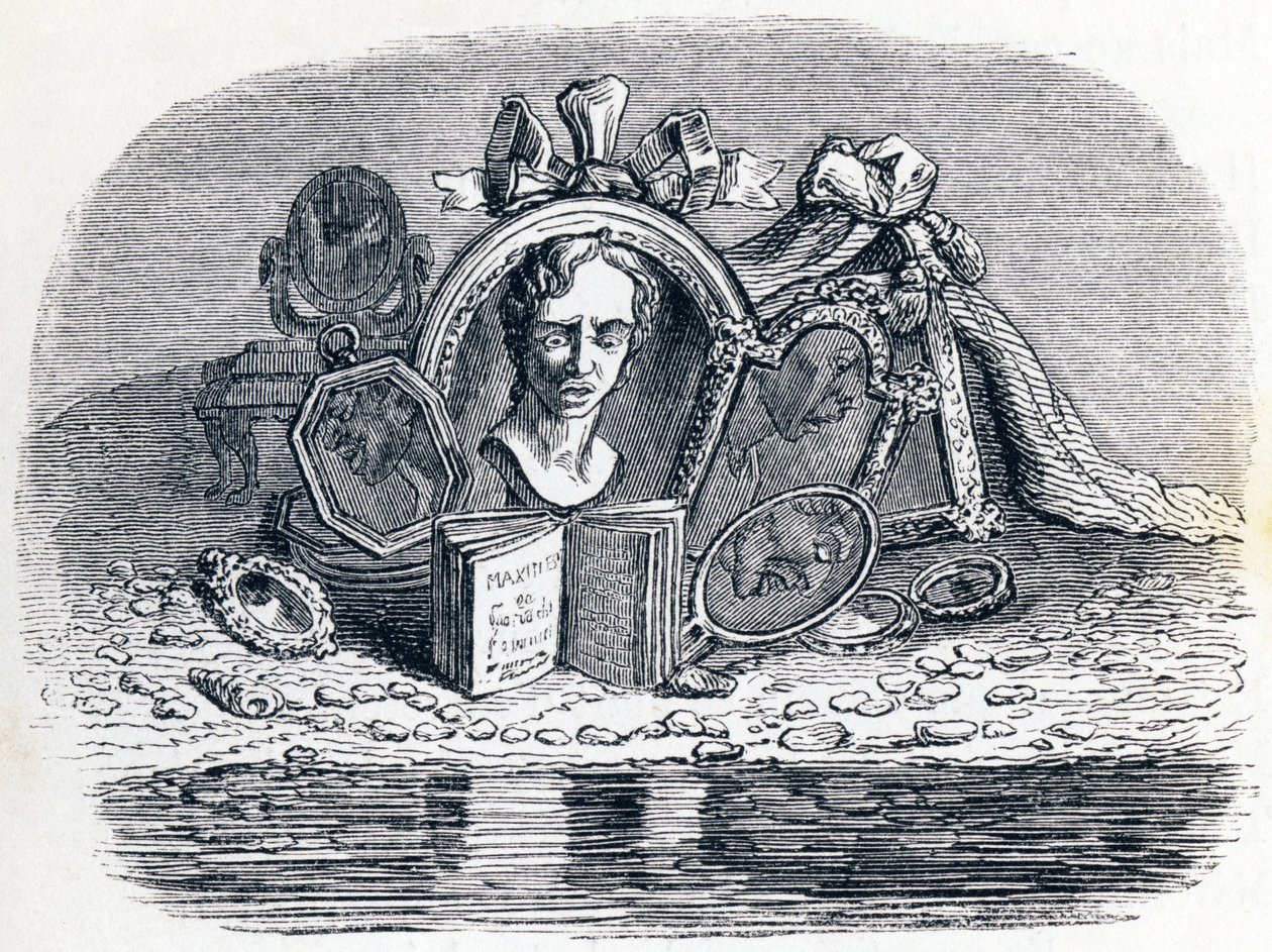 Der Mann und sein Spiegelbild - Fabeln von La Fontaine von Grandville