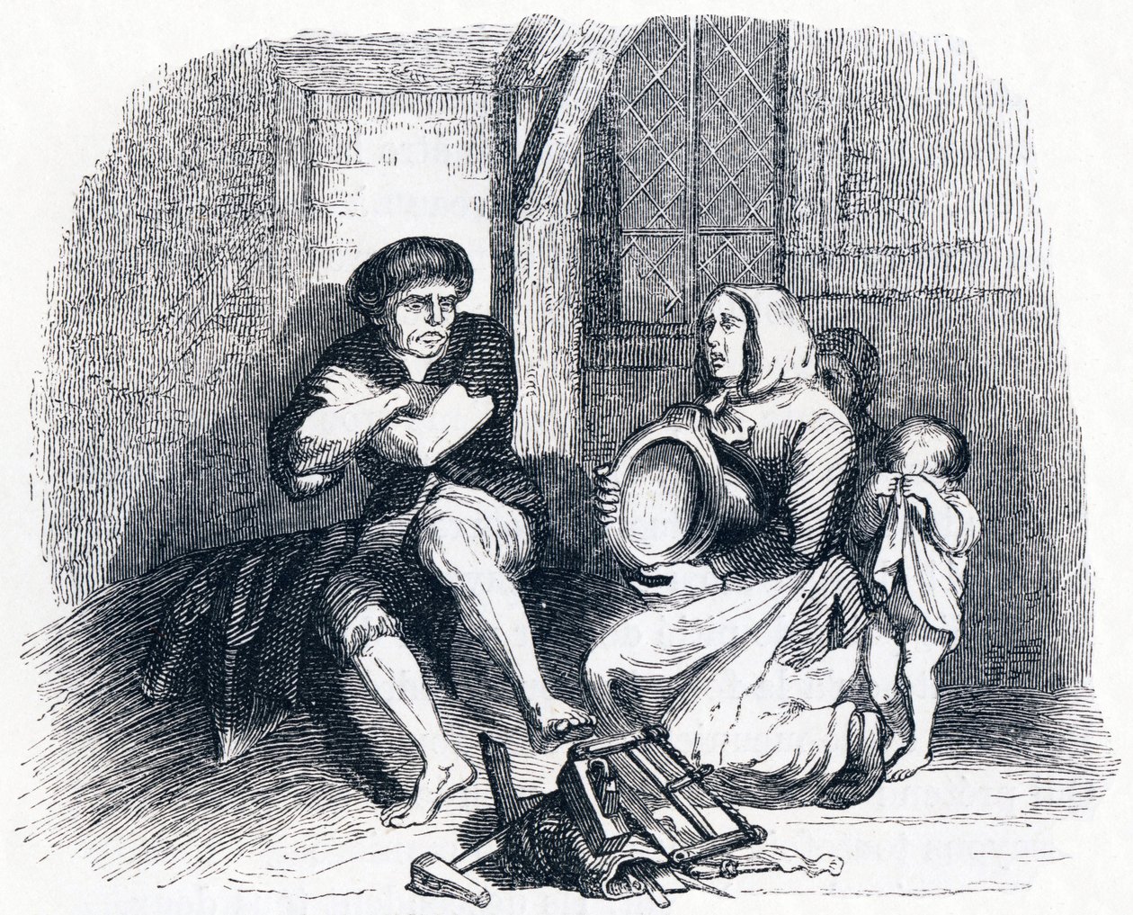 Die Glieder und der Magen - Fabeln von La Fontaine von Grandville