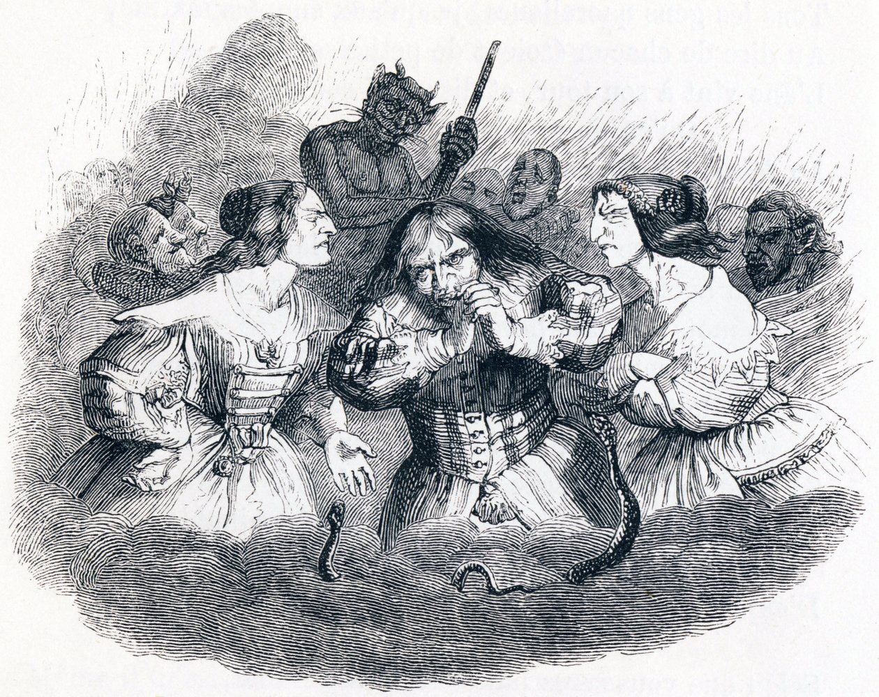 Der schlecht Verheiratete - Fabeln von La Fontaine von Grandville
