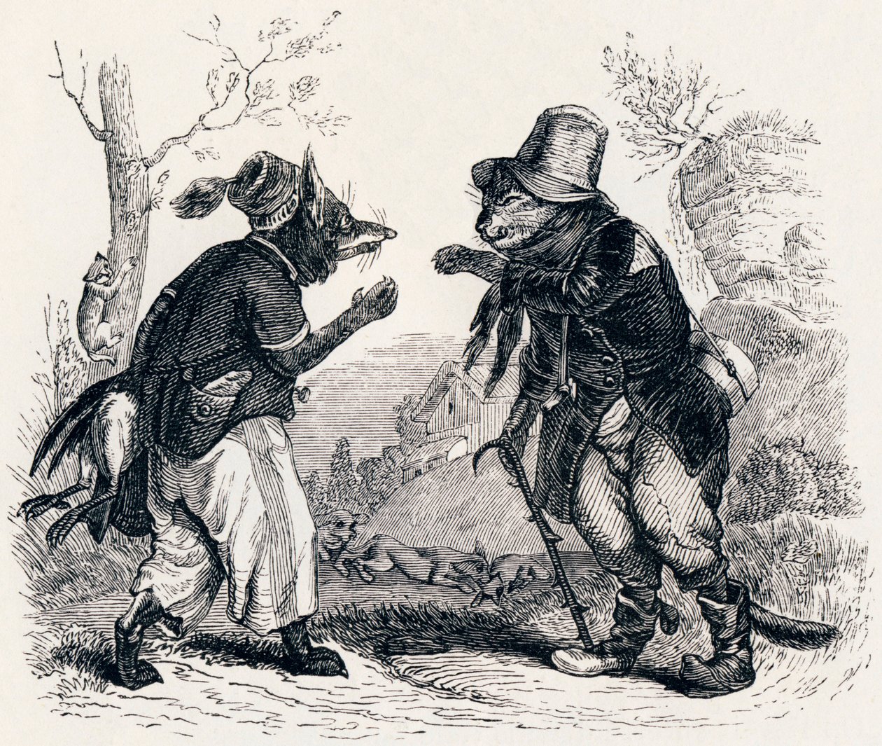 Die Katze und der Fuchs von Grandville