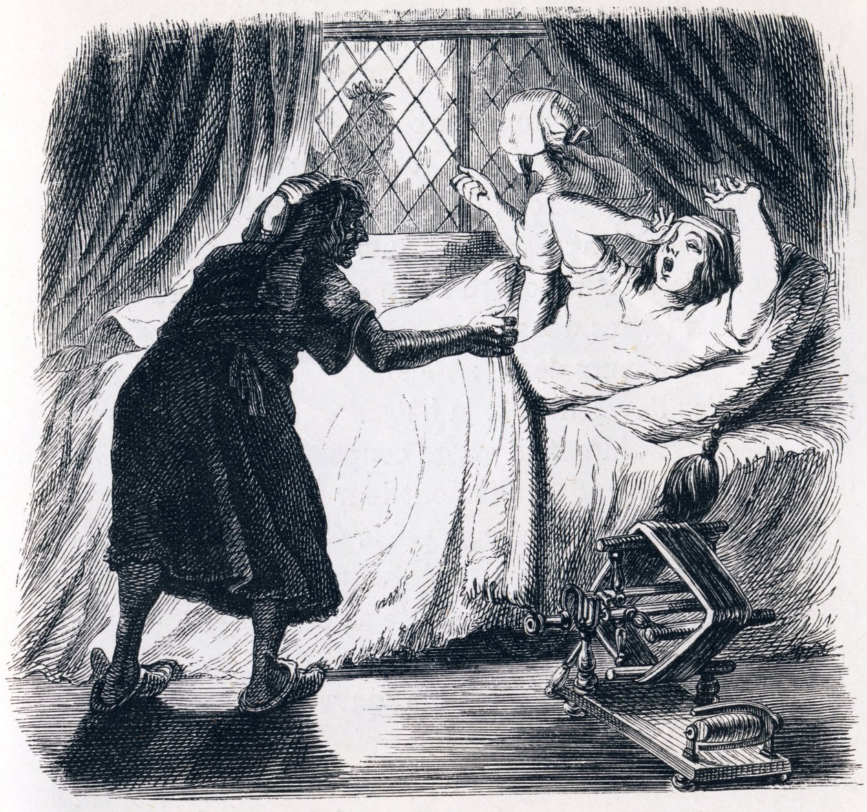 Die alte Dame und die zwei Dienerinnen von Grandville