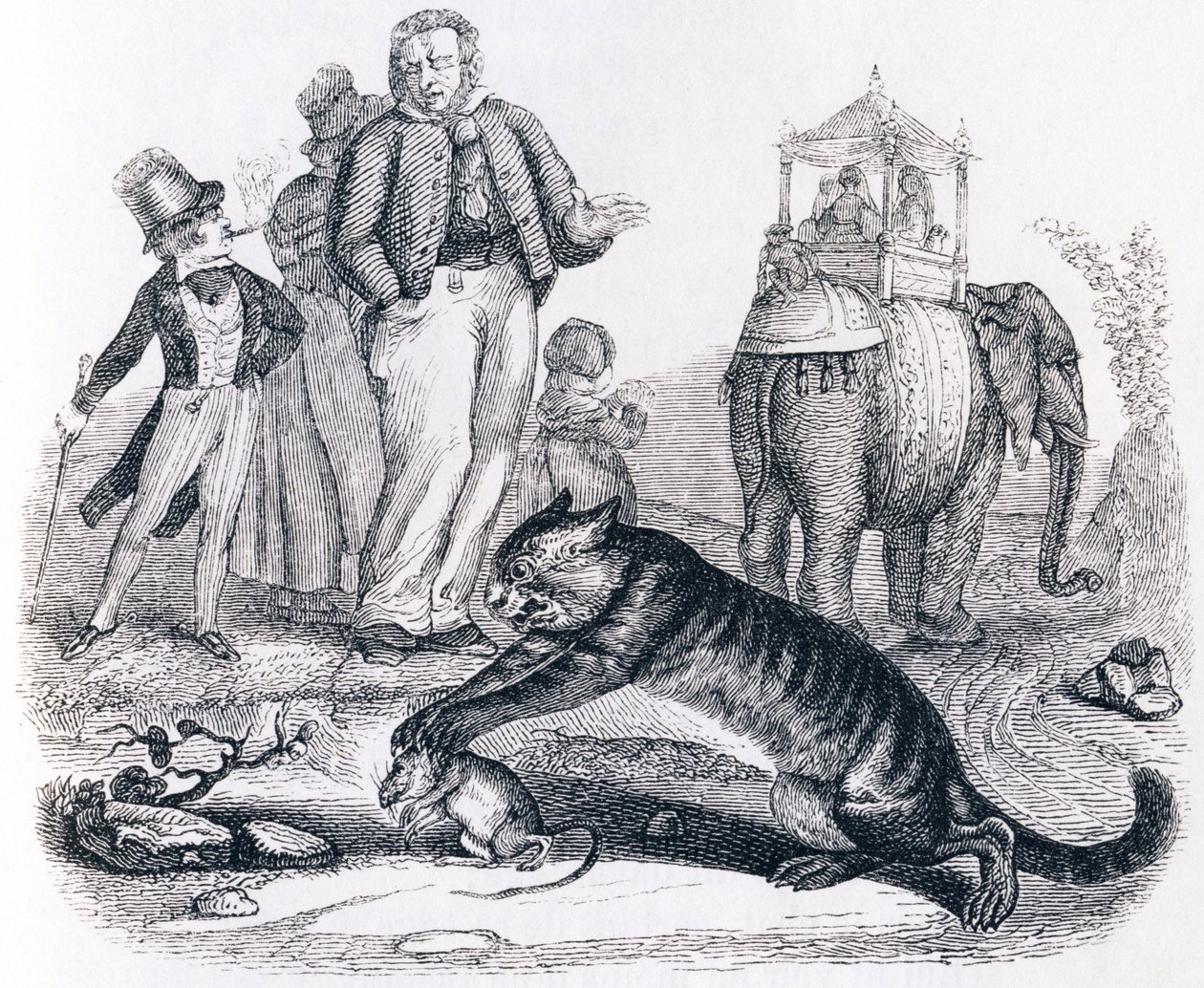 Die Ratte und der Elefant - Fabeln von La Fontaine von Grandville
