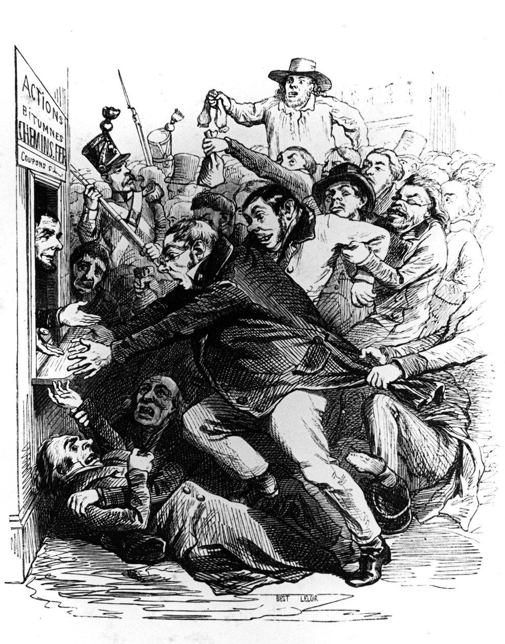 Die Aktionäre, Gravur nach einer Zeichnung von Jean Ignace Isidore alias JJ Grandville von Grandville (1803 47)