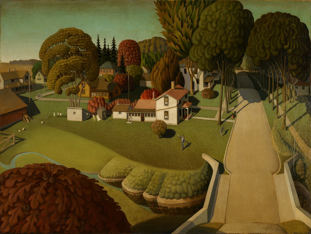 Der Geburtsort von Herbert Hoover, West Branch, Iowa, 1931 von Grant Wood