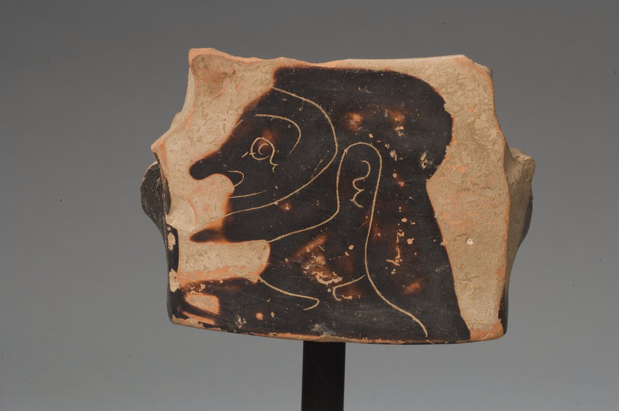 Schwarzfiguriger Scherben von einer Säulenkrater, korinthisch von Greek