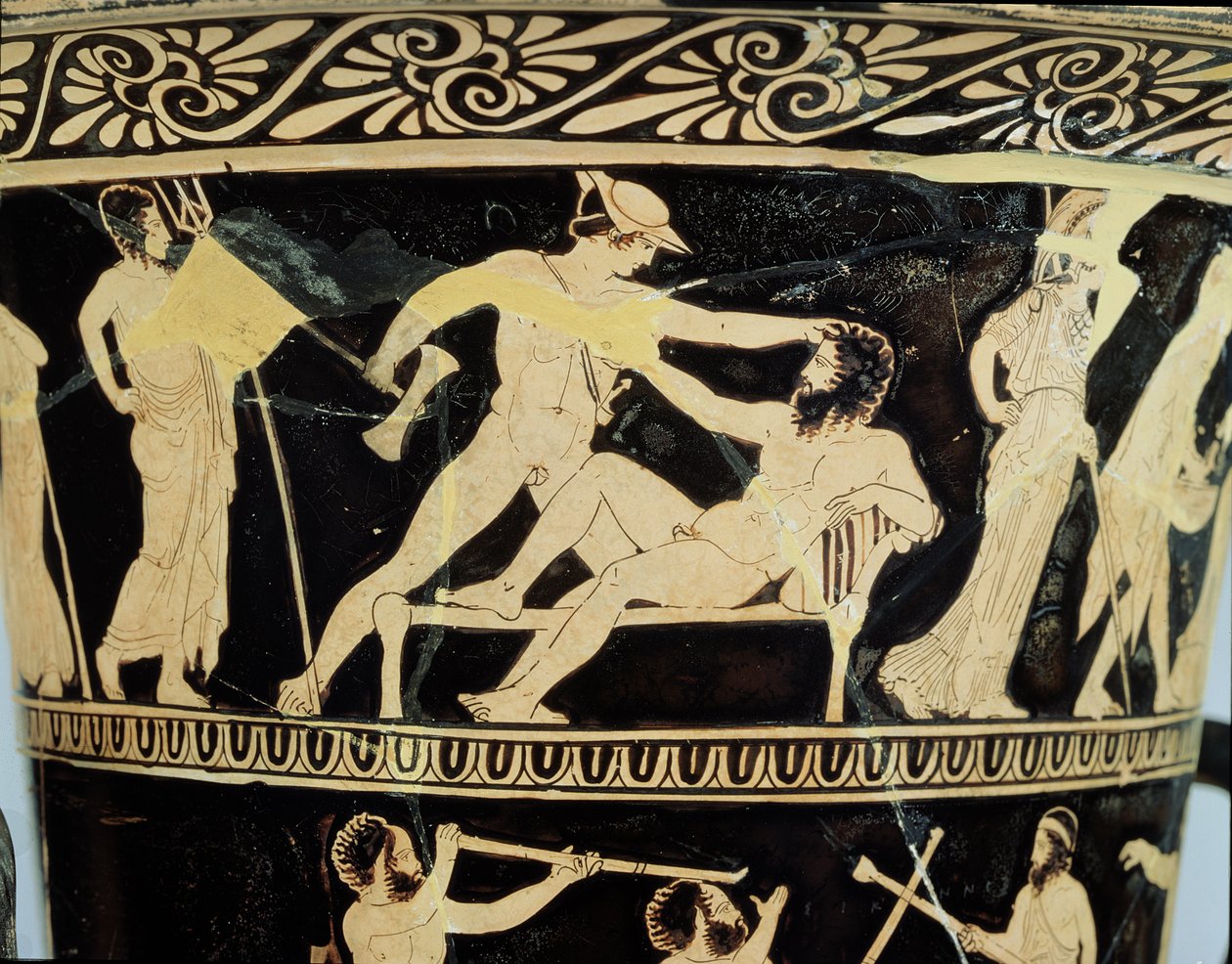 Attische rotfigurige Kalix-Krater (Detail) von Greek