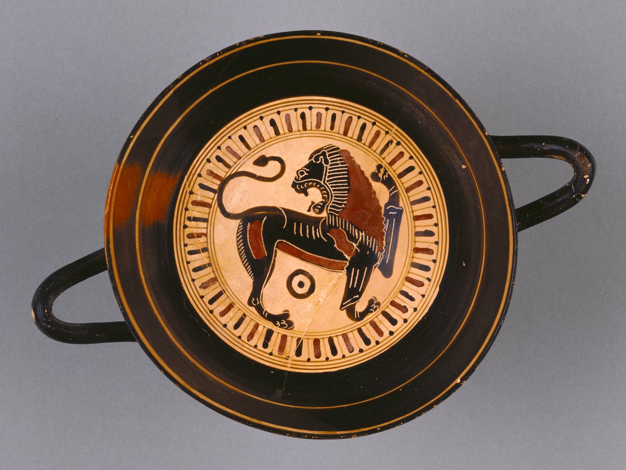 Lakonscher Schwarzfigur-Kylix, zugeschrieben dem Hunt-Maler, um 540 v. Chr. von Greek