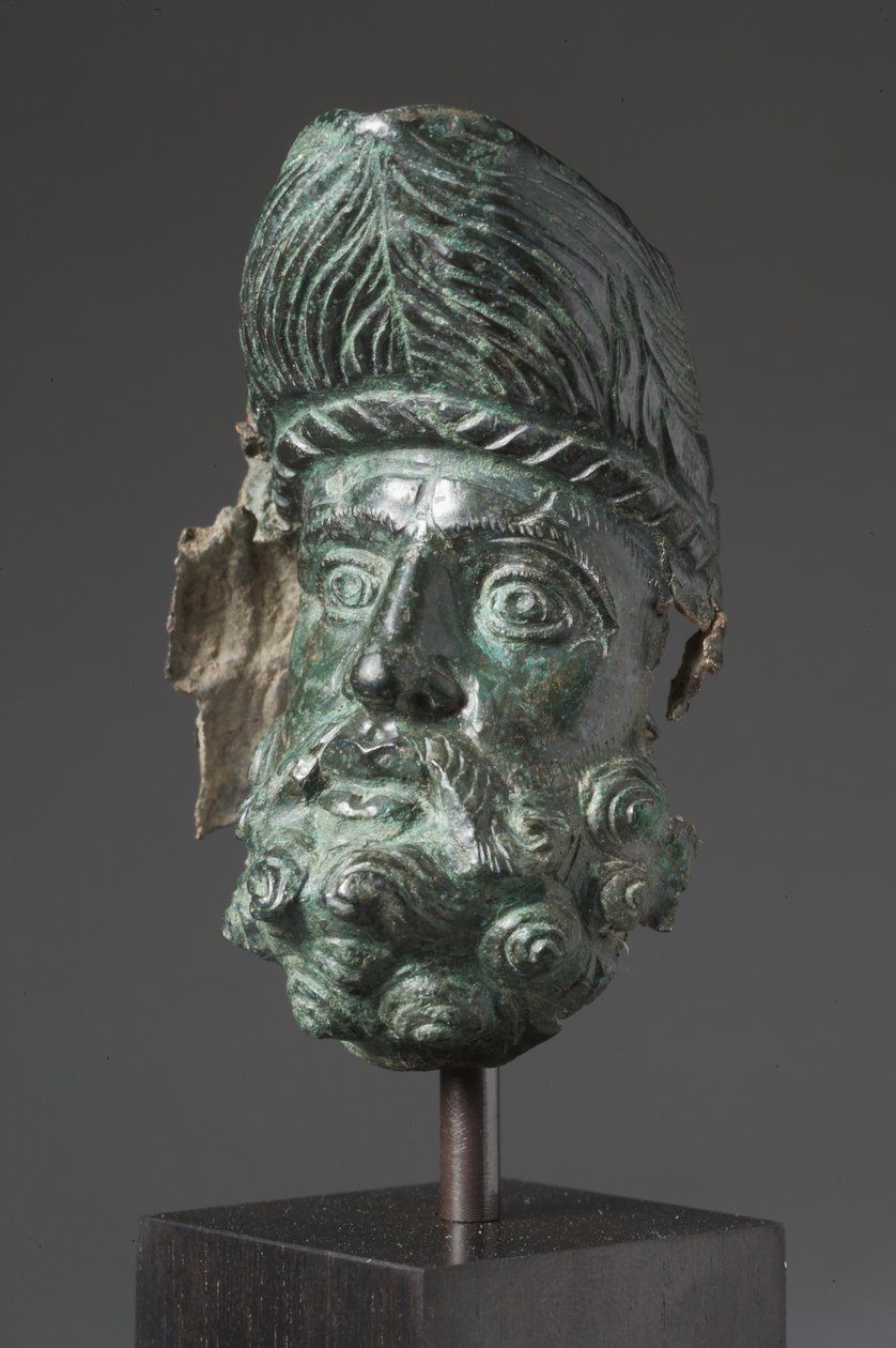 Gefäßausguss in Form des Kopfes von Herakles (Bronze) von Greek