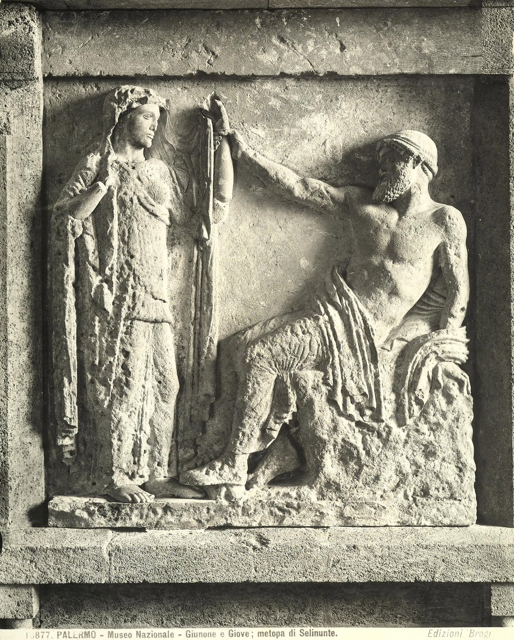 Zeus und Hera, Metope aus Tempel E in Selinunte, Sizilien von Greek