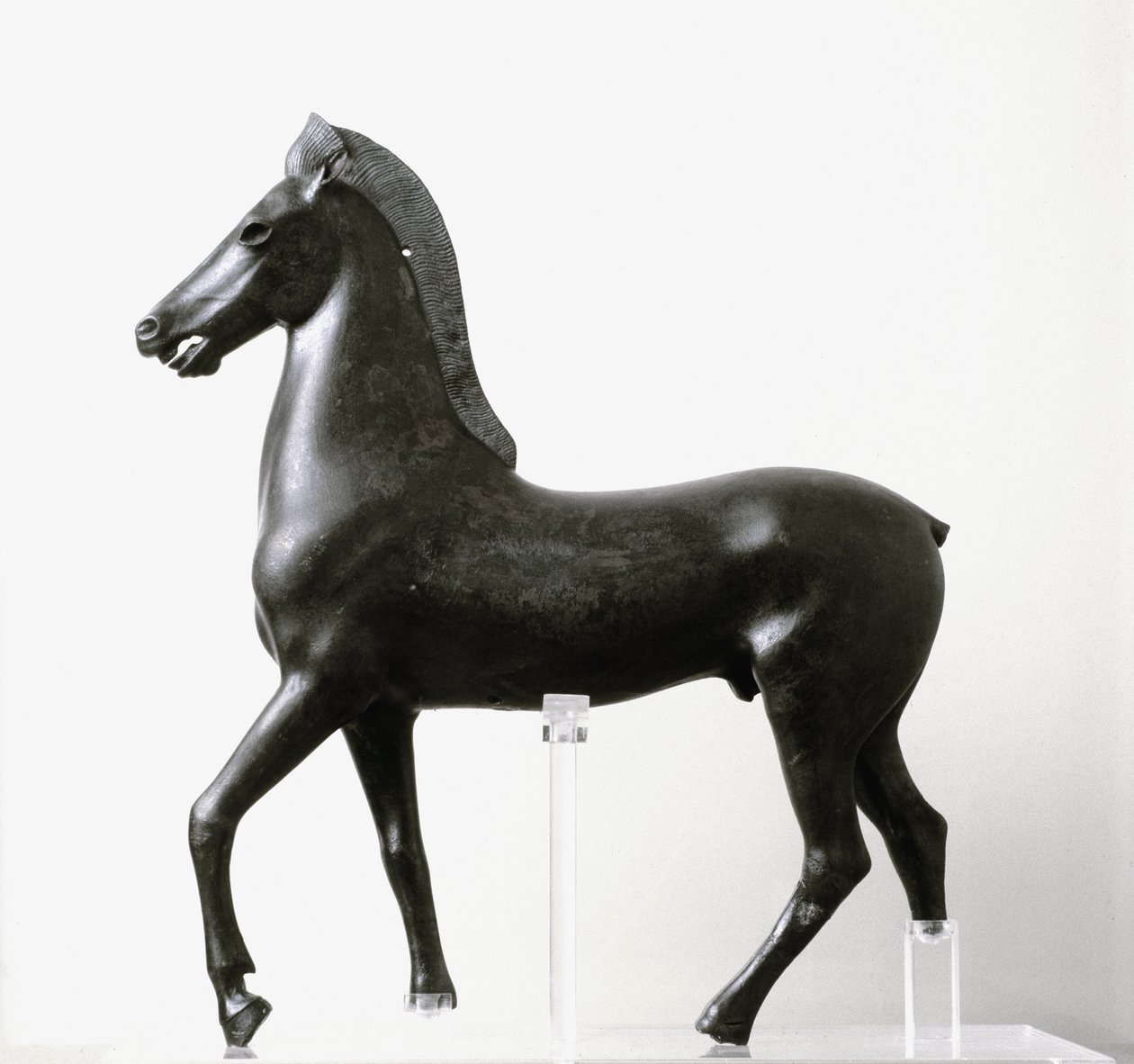 Bronzestatuette eines Pferdes, spätes 2. bis 1. Jahrhundert v. Chr. von Greek Roman School