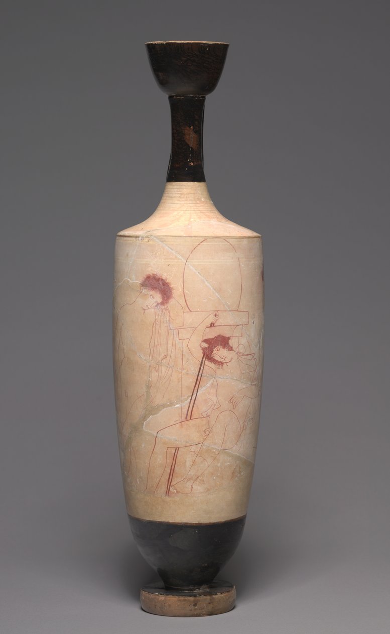 Weißgrundige Lekythos (Grabölkrug), ca. 420 v. Chr. von Greek School