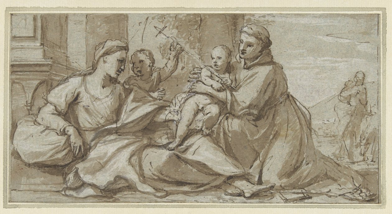 Maria mit Christuskind, Johannes dem Täufer und Hl. Antonius von Padua von Gregorio Lazzarini