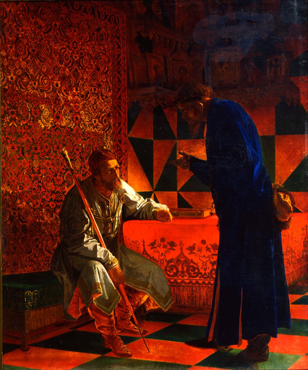 Iwan IV. und Malyuta Skuratov von Grigori Semenovich Sedov