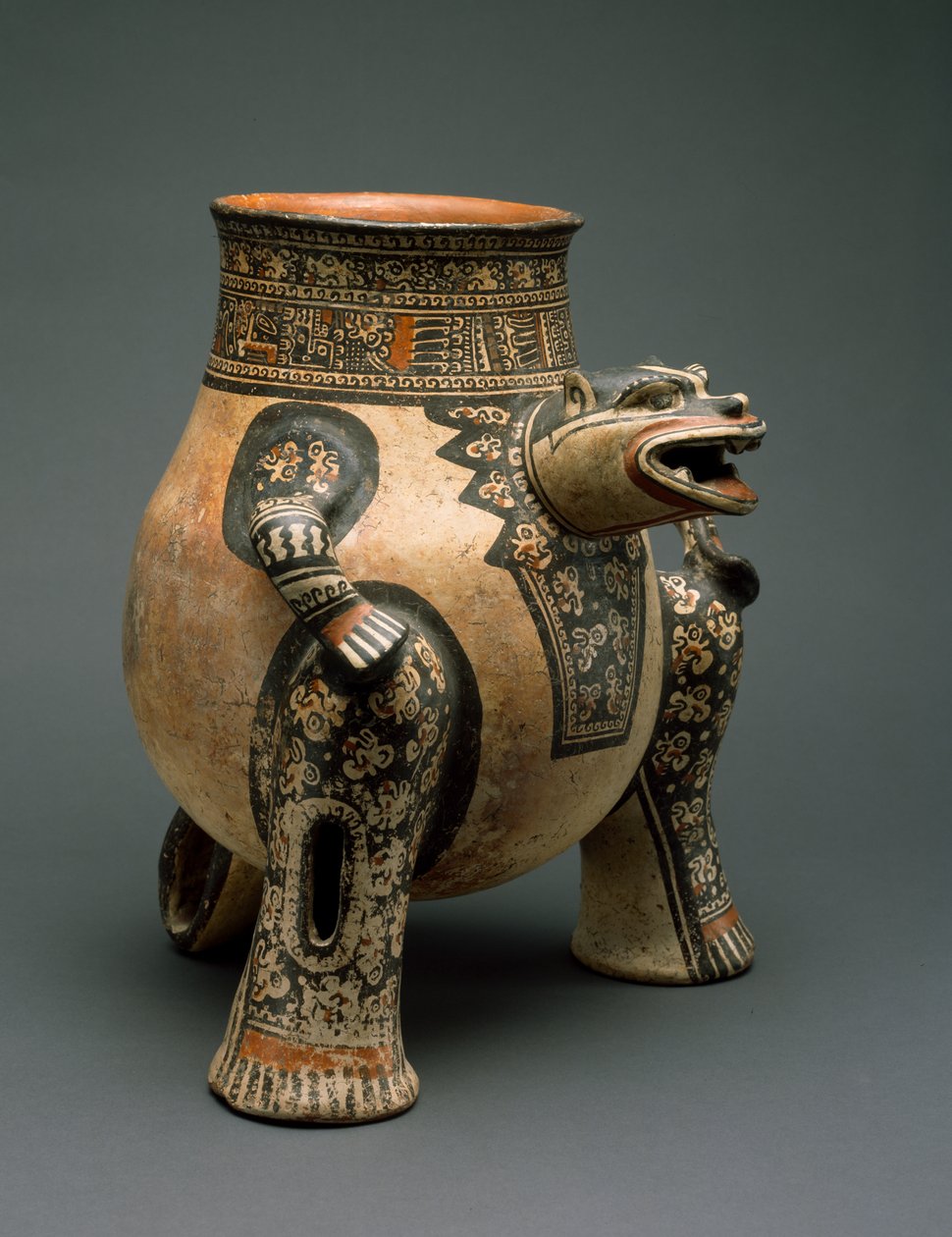 Jaguar-Gefäß, Nordwestliches Costa Rica, Späte Periode VI, 1200-1400 von Guanacaste Nicoya Culture Guanacaste Nicoya Culture