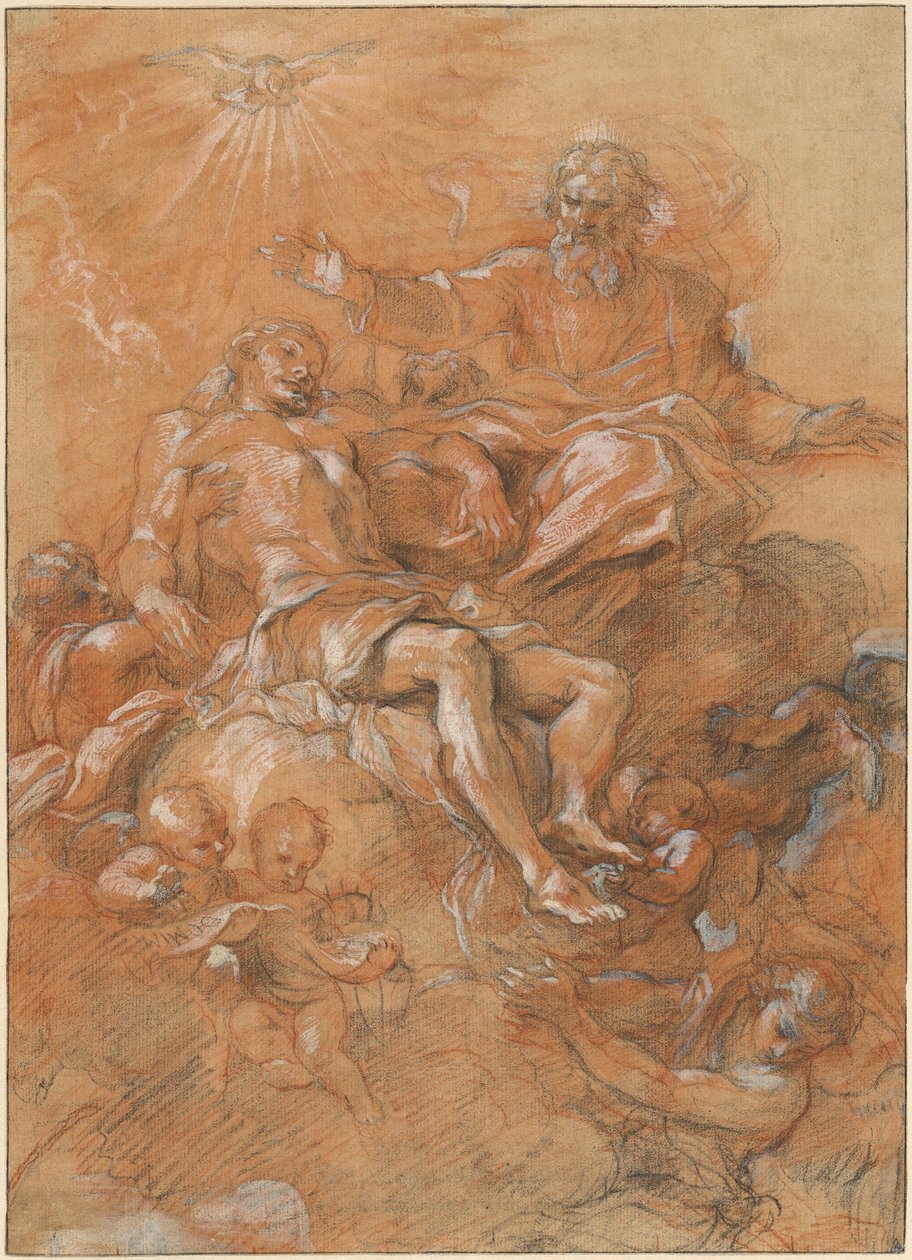 Gott der Vater und der Heilige Geist empfangen den Leib Christi von Guglielmo Cortese