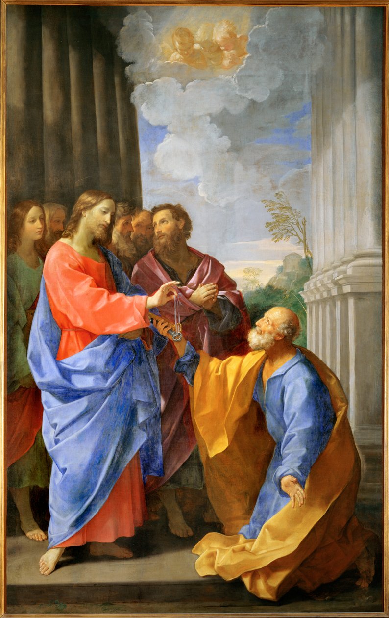 Christus übergibt die Schlüssel an den Heiligen Petrus von Guido (follower of) Reni
