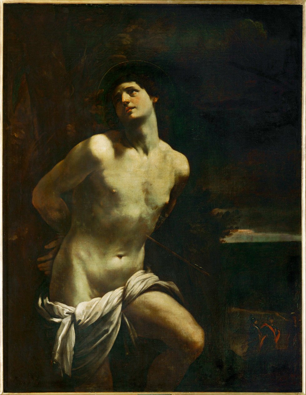 Heiliger Sebastian in einer Landschaft von Guido (follower of) Reni