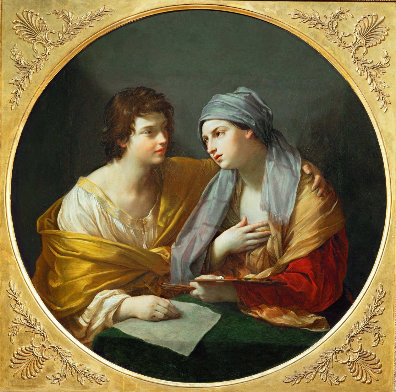 Vereinigung von Zeichnung und Farbe von Guido (follower of) Reni