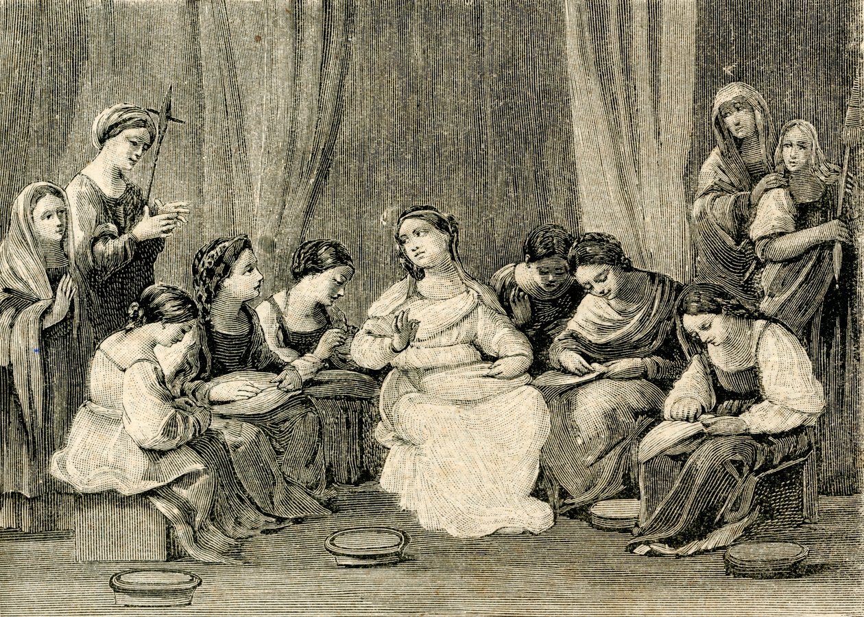 Jugend der Jungfrau, von Guido Reni (1575-1642), Heiligtum des Heiligen Hauses, Loreto, Marken, Italien von Guido Reni