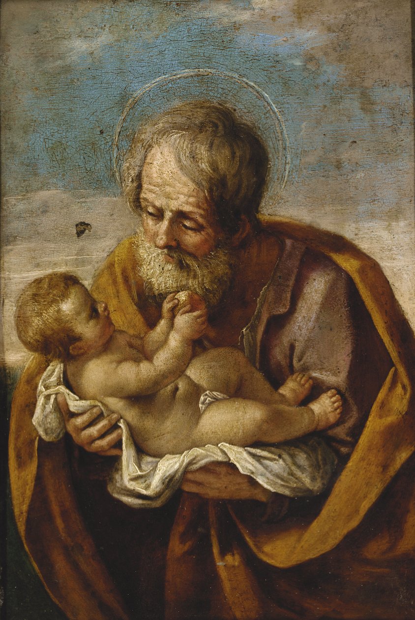Joseph und das Christkind in seinen Armen von Guido Reni