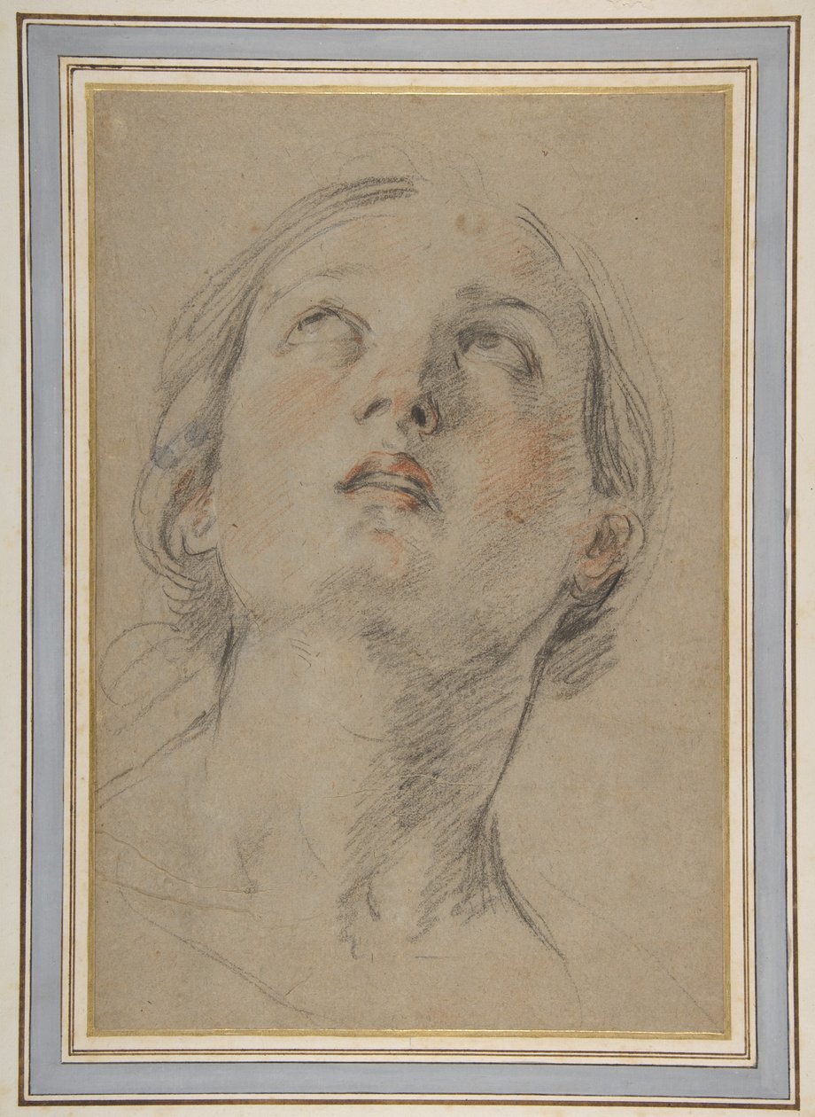 Der Kopf einer Frau, die nach oben schaut (Judith) von Guido Reni