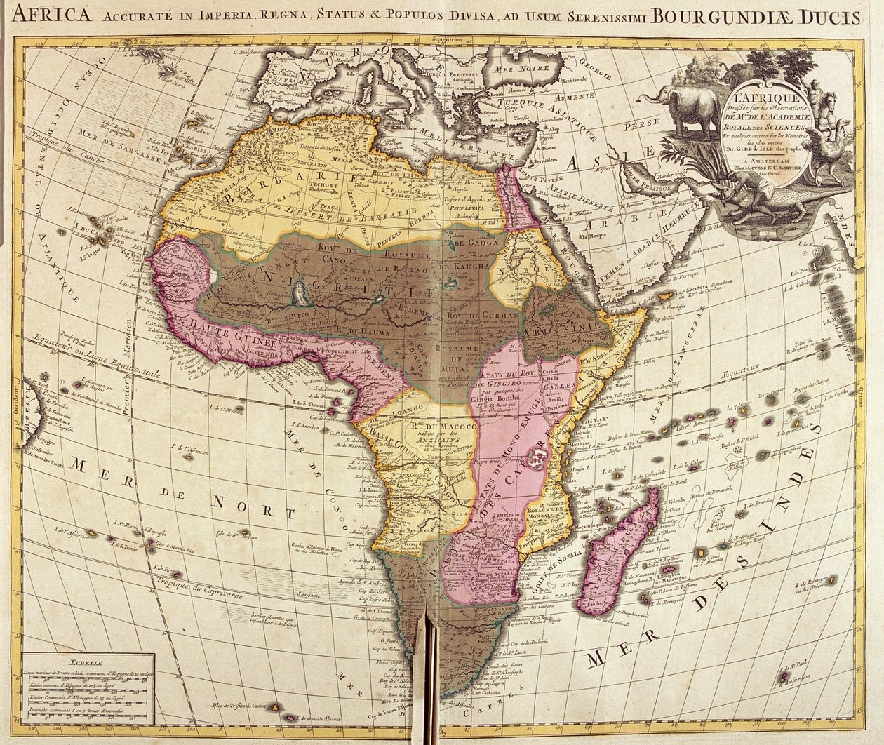 Karte von Afrika von Guillaume Delisle