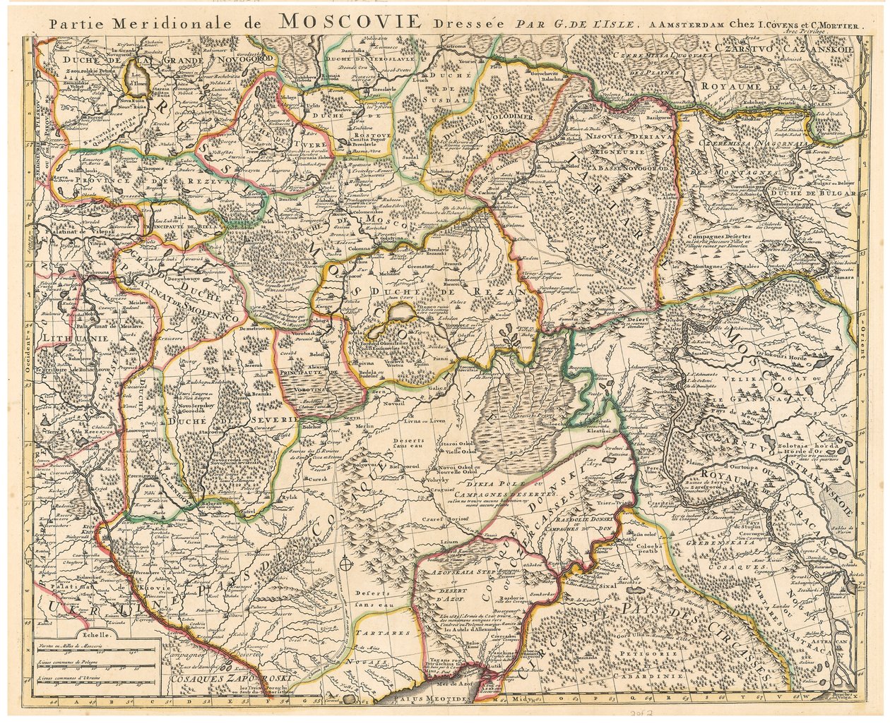 Karte von Moskau von Guillaume Delisle