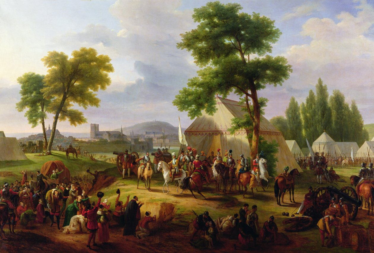 Belagerung von Paris durch Heinrich IV. (1553-1610) im Jahr 1593, 1818 von Guillaume Frederic Ronmy