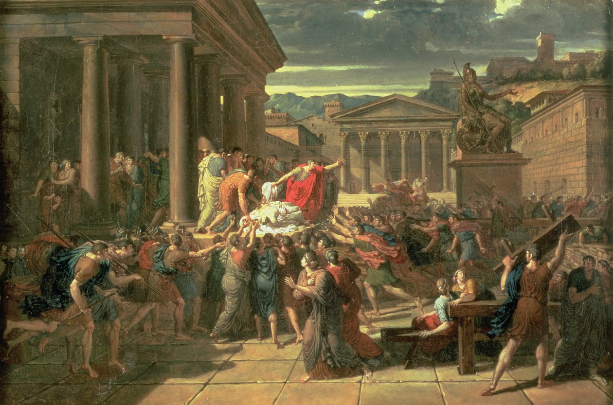 Der Tod von Caesar (100-44 v. Chr.) von Guillaume Guillon Lethière