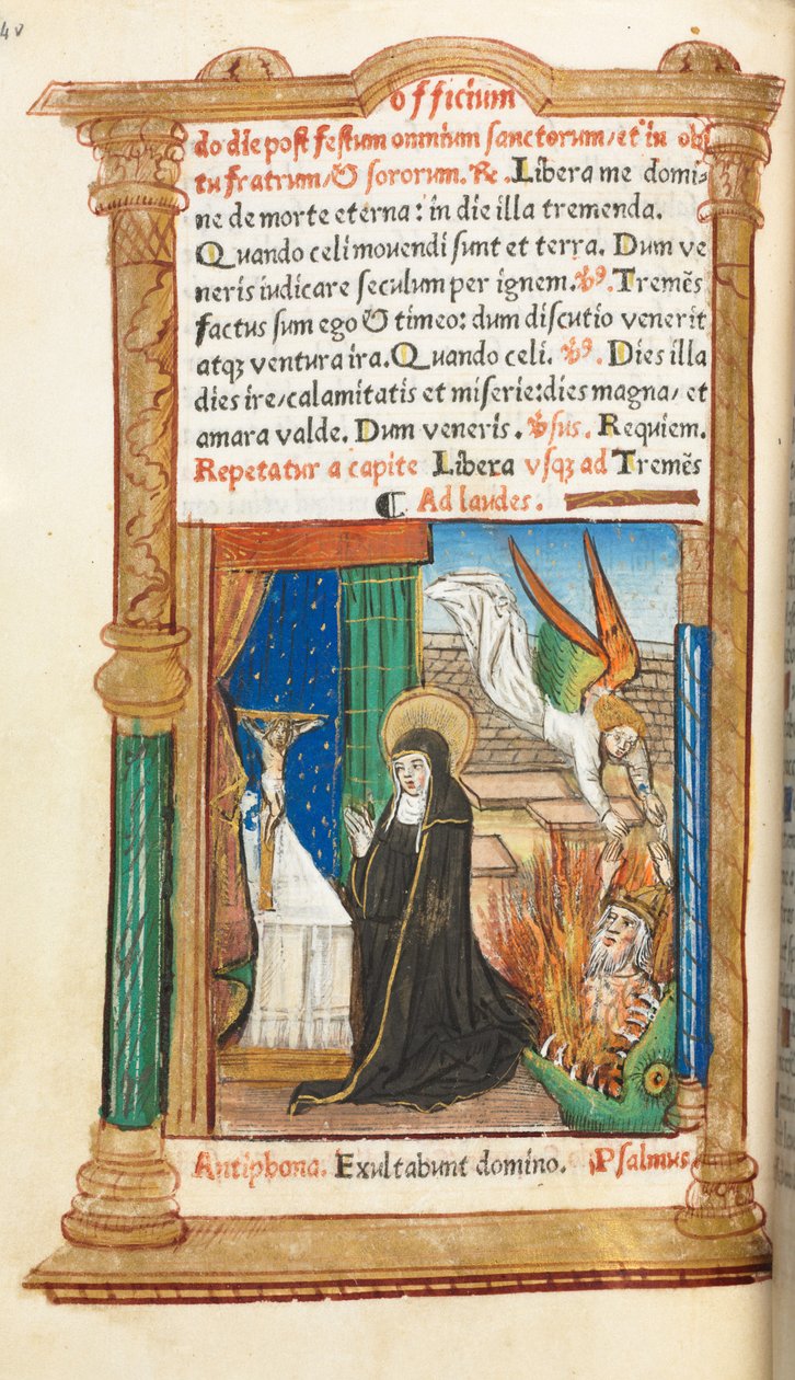 Gedrucktes Stundenbuch (Gebrauch von Rom): Dominikanische Nonne im Gebet von Guillaume Le Rouge
