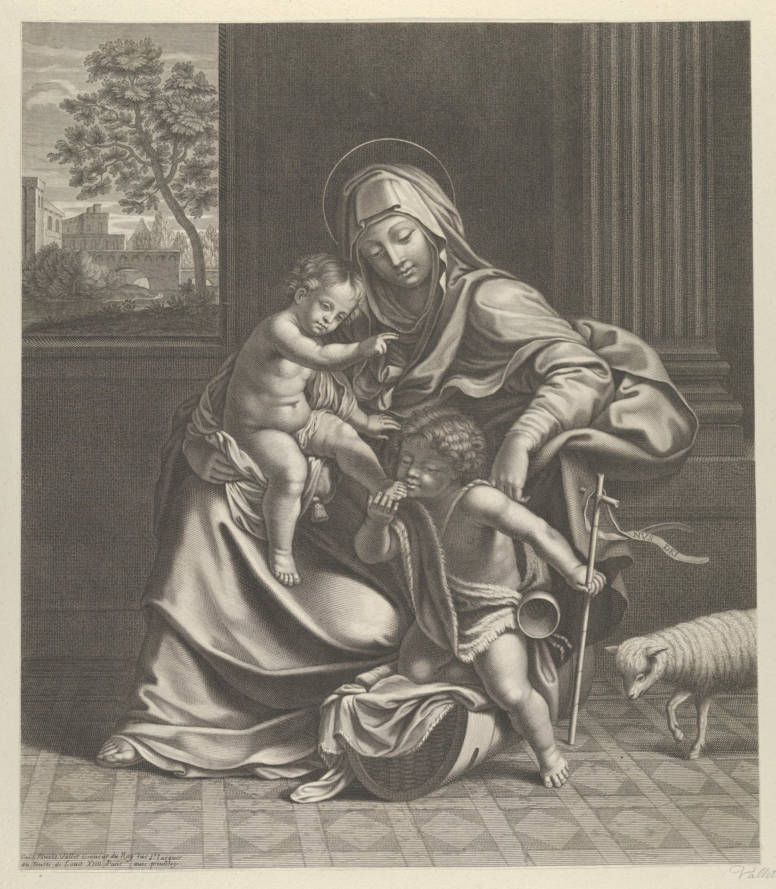 Die Jungfrau sitzt mit dem Jesuskind auf ihrem Schoß..., ca. 1650-1704 von Guillaume Vallet