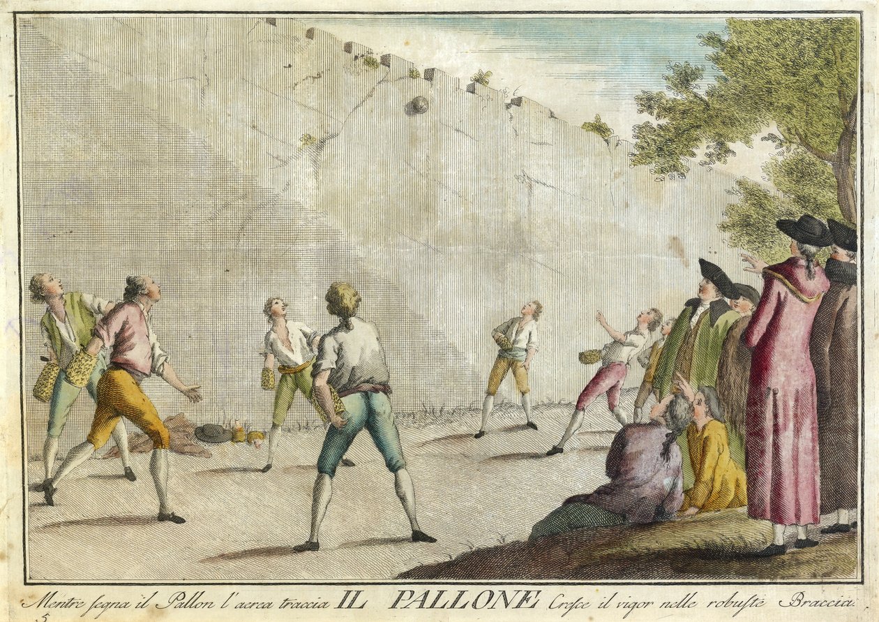 Il Pallone aus Giuochi, Trattenimenti e Feste Annue che si Costumano in Toscana e Specialmente in Firenze, veröffentlicht 1790 von Guiseppe Piattoli