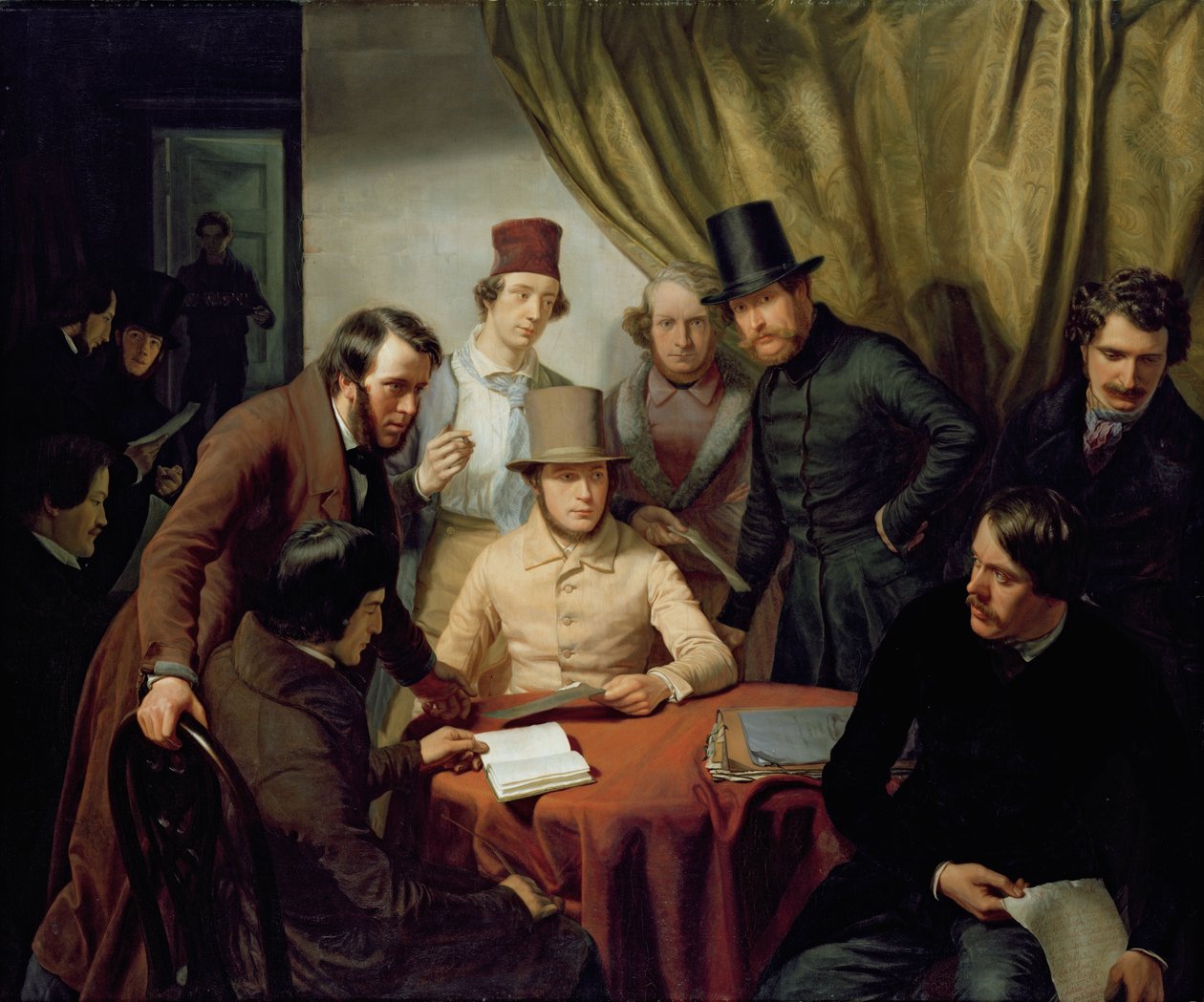 Die Mitglieder des Hamburger Künstlerclubs, 1840 von Gunther Gensler