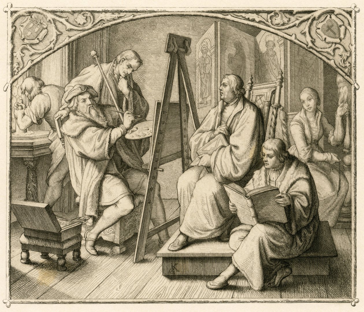 Luther gemalt von Lucas Cranach dem Älteren (1472-1553) von Gustav Ferdinand Leopold Konig