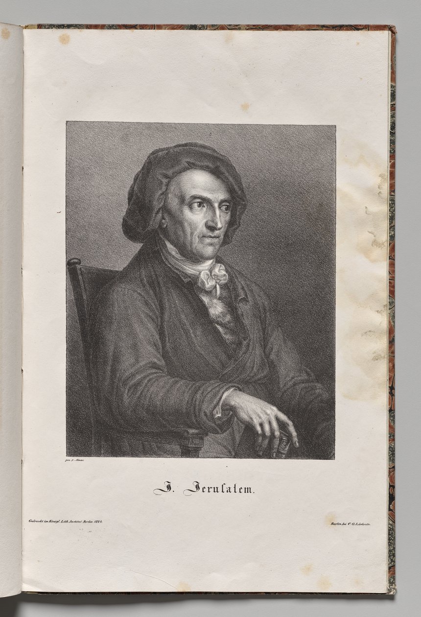 Deutschlands berühmte Autoren: Porträt von Johann Friedrich Wilhelm Jerusalem von Gustav Karl Friedrich Luderitz