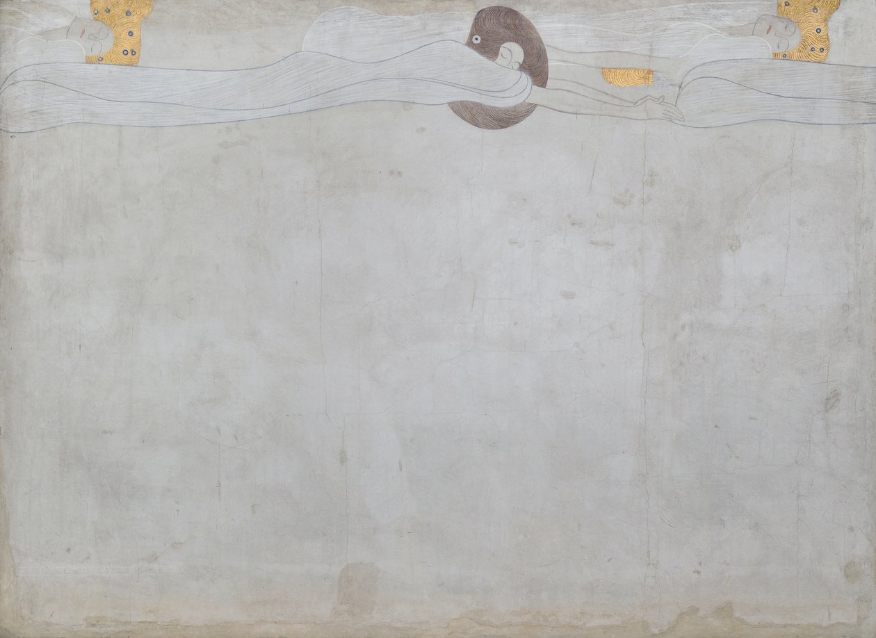 Beethovenfries: Die Sehnsucht nach Glück - Tafel 1, linke Langwand von Gustav Klimt