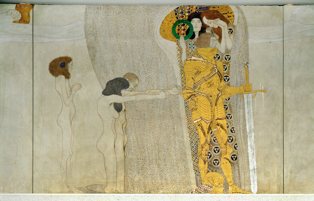 Die Ausstellung 1902 der Wiener Künstlervereinigung Secession um das Beethoven-Denkmal von Max Klinger von Gustav Klimt