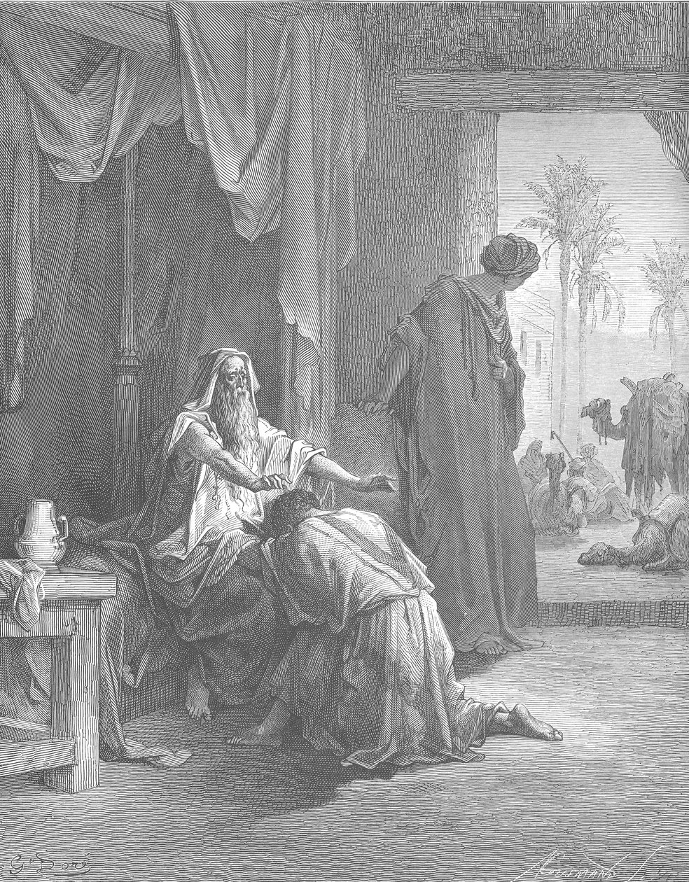 Isaak segnet Jakob von Gustave Dore