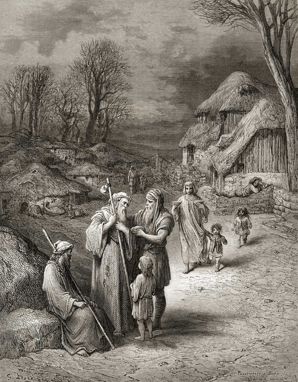 Pilger werden von Bauern gefüttert, Illustration aus 