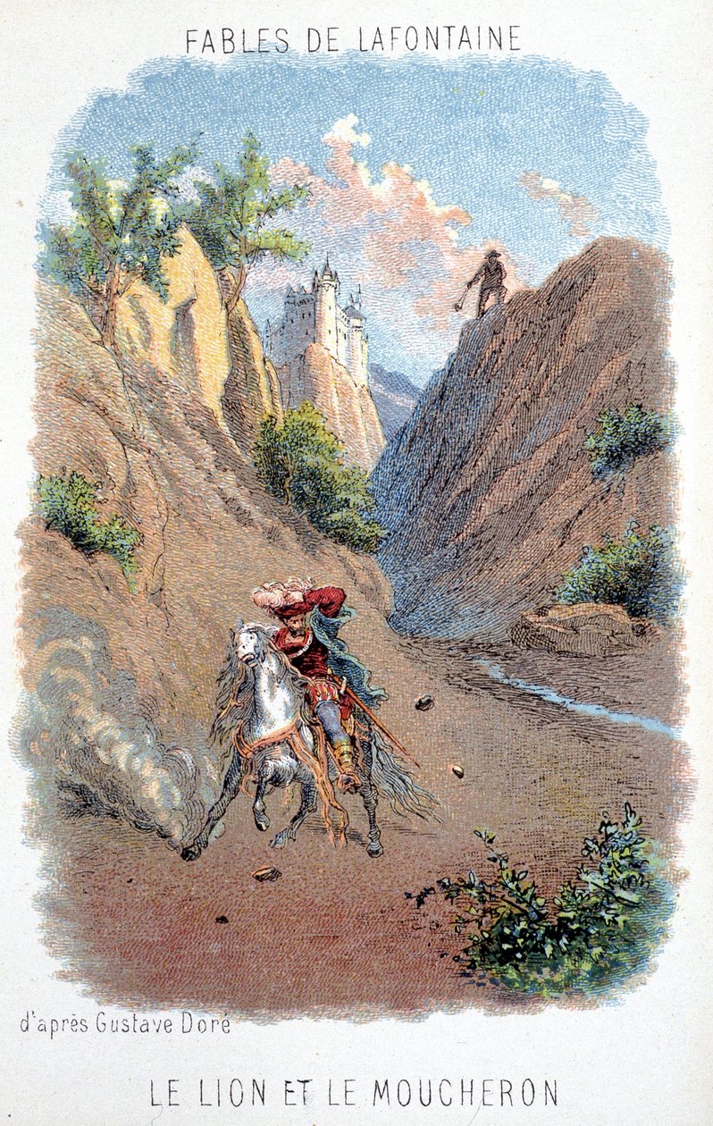 Fabeln von La Fontaine: Der Löwe und die Mücke, nach Gustave Doré von Gustave (after) Dore