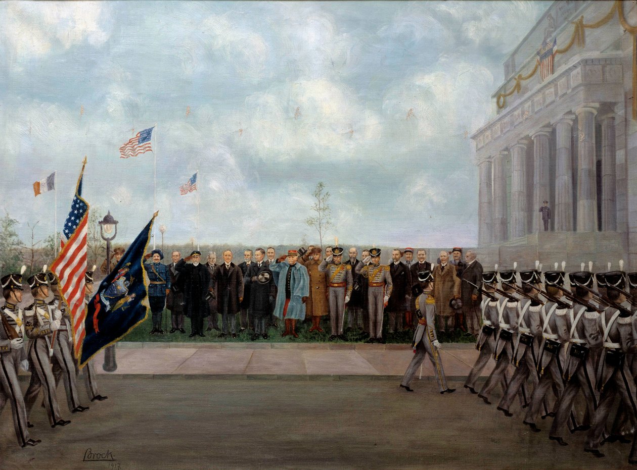 Der Marschall Joffre auf Mission in Washington von Gustave Brock
