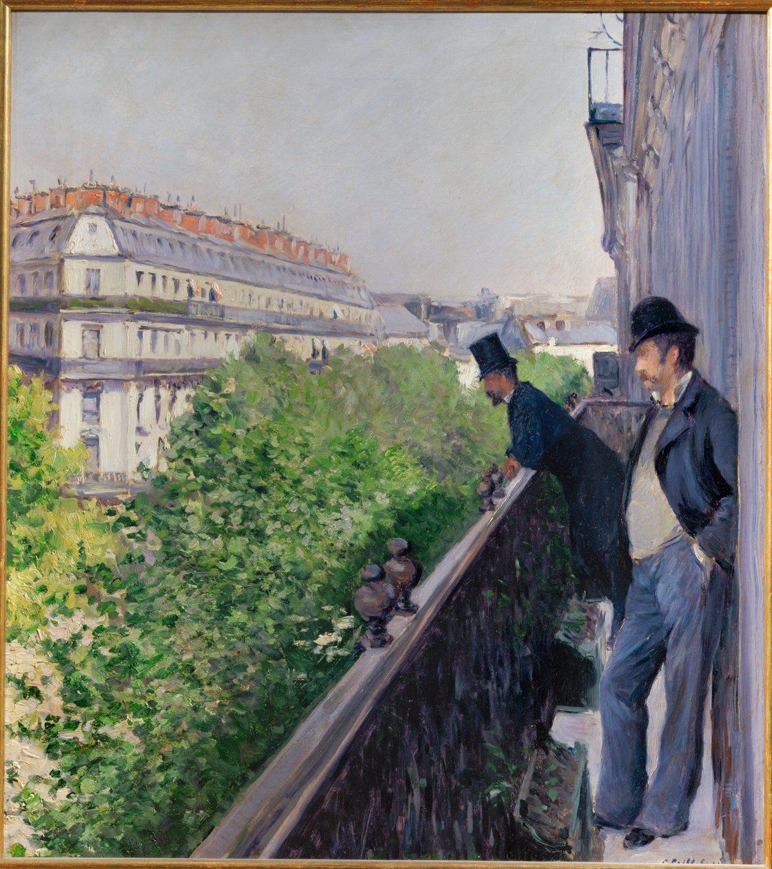 Ein Balkon über dem Boulevard Haussmann von Gustave Caillebotte