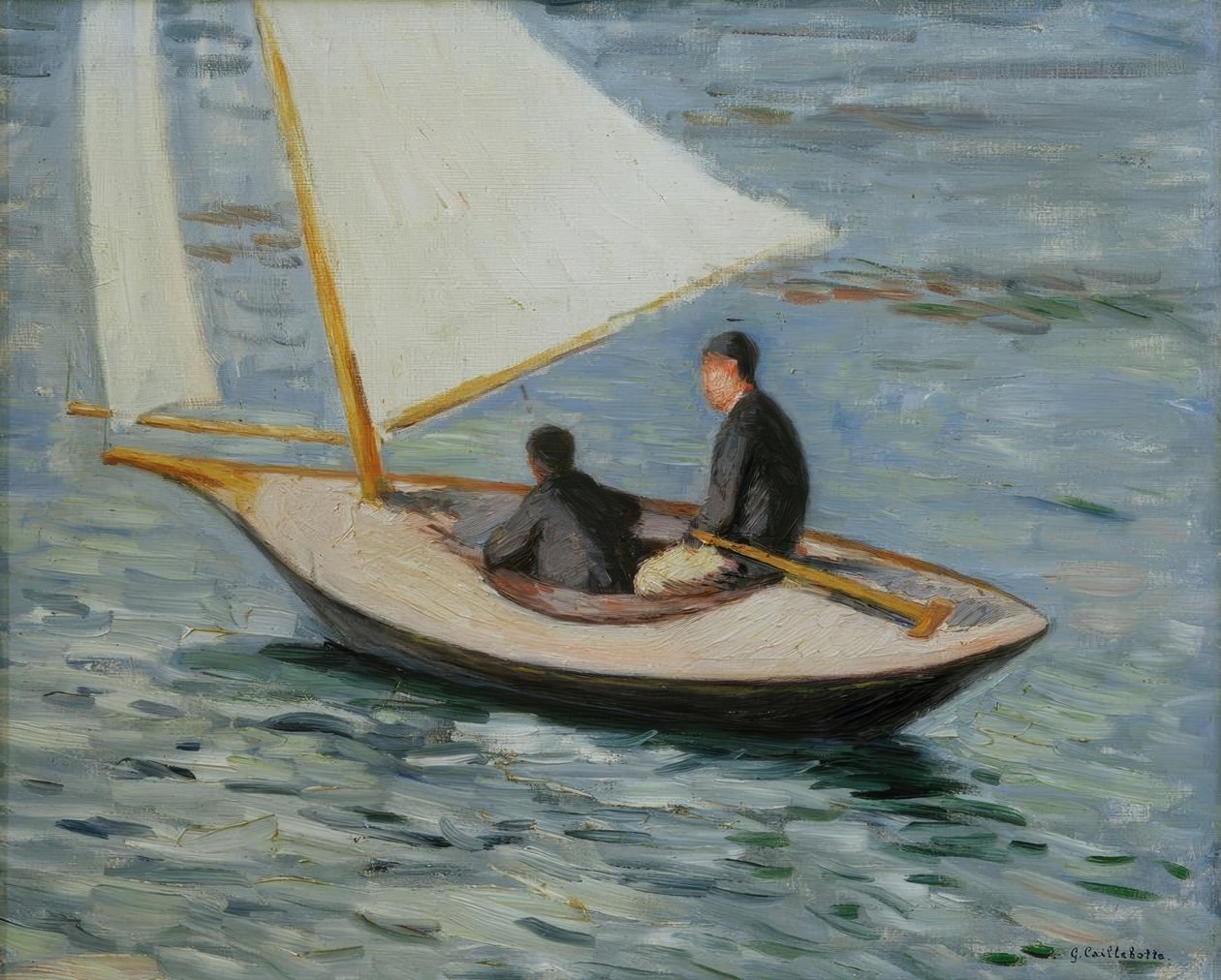 Segelboot auf der Seine von Gustave Caillebotte