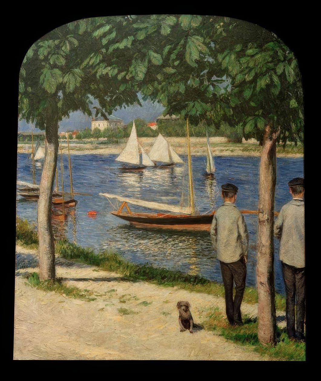 Das Ufer bei Petit Gennevilliers und die Seine von Gustave Caillebotte