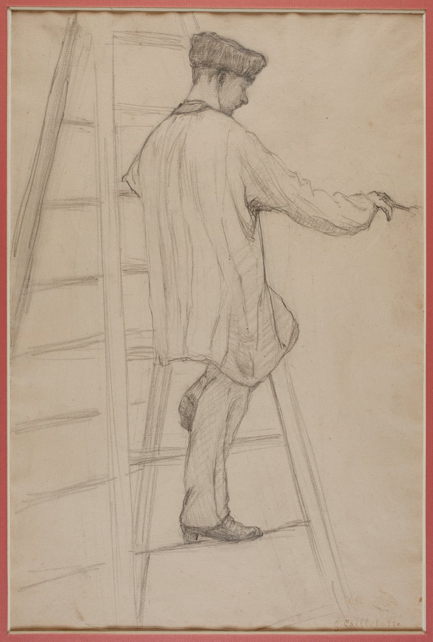 Studie für Hausmaler: Mann auf einer Leiter von Gustave Caillebotte