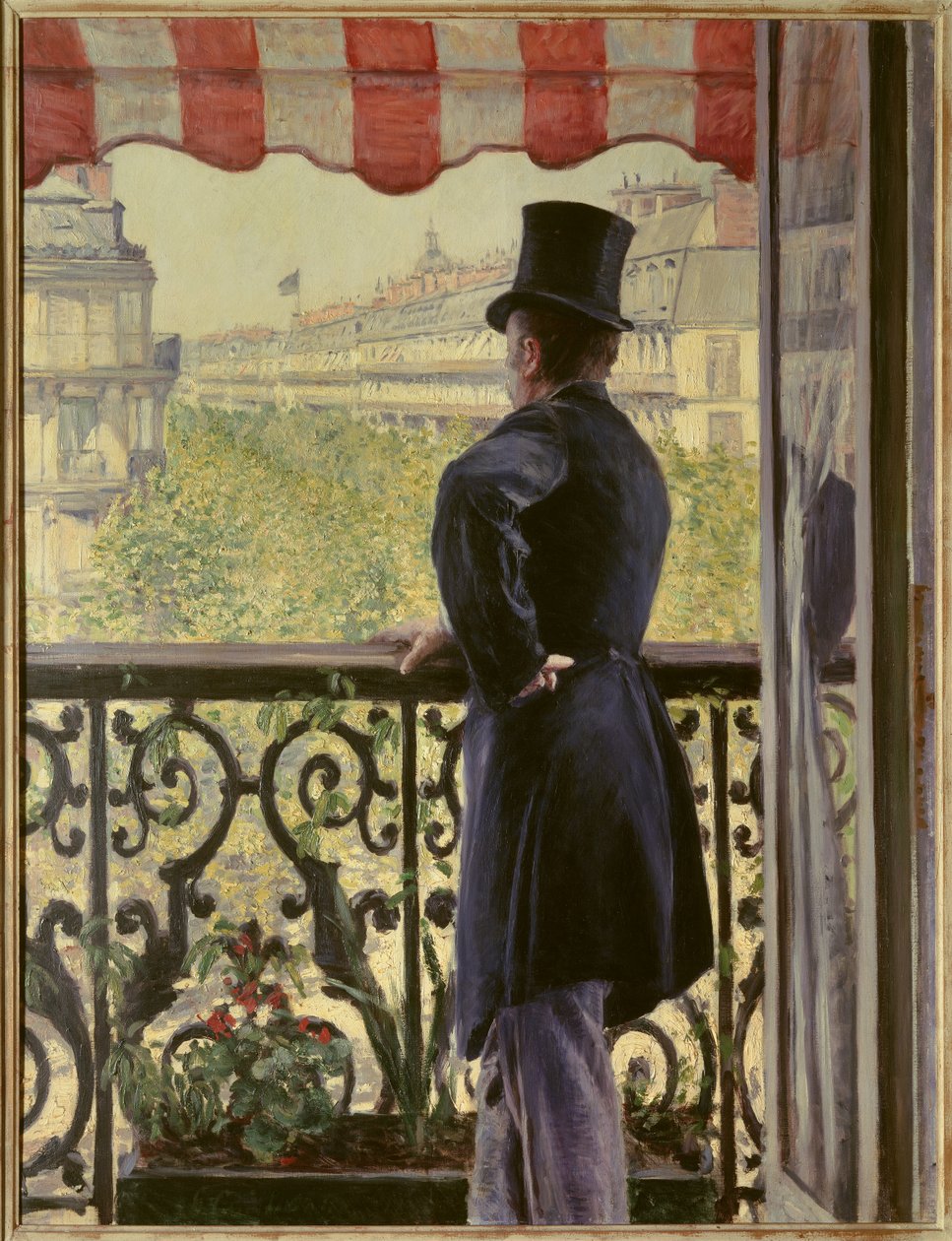 Der Mann auf dem Balkon (Detail) von Gustave Caillebotte