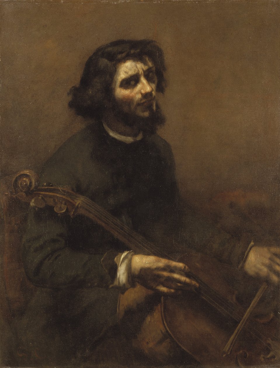 Der Cellist (Selbstporträt) von Gustave Courbet