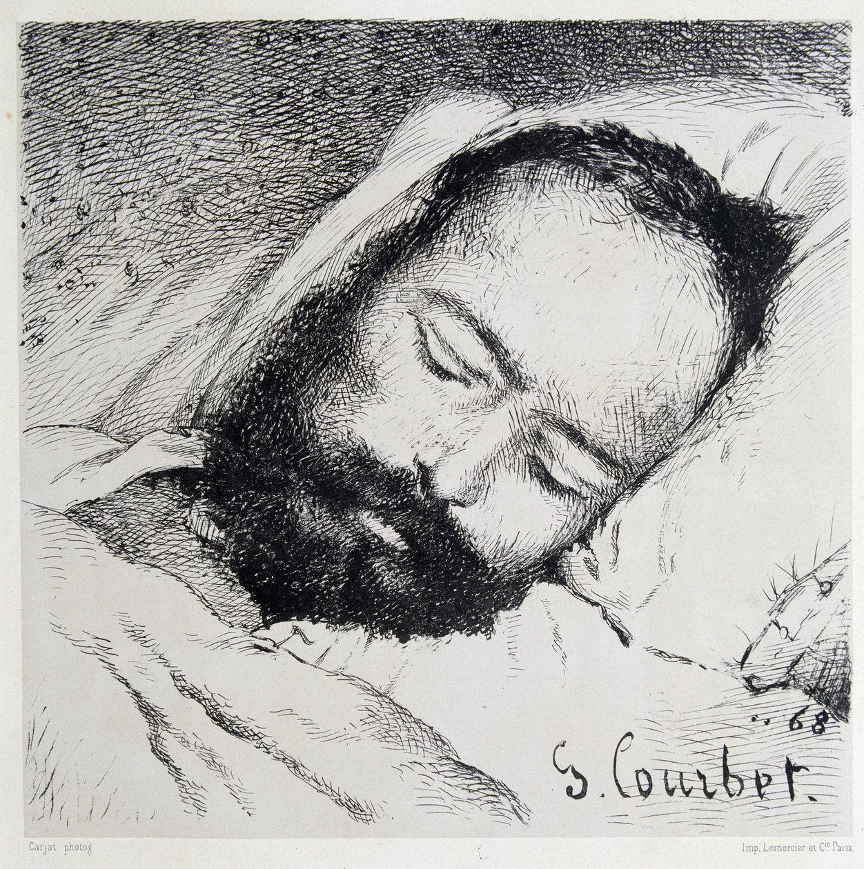 Totenporträt von Proudhon, 20.01.1865 von Gustave Courbet