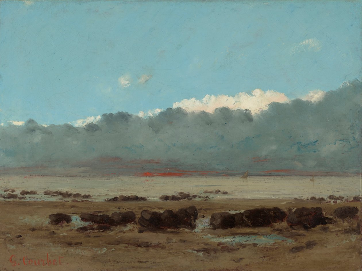 Schwarze Felsen bei Trouville von Gustave Courbet